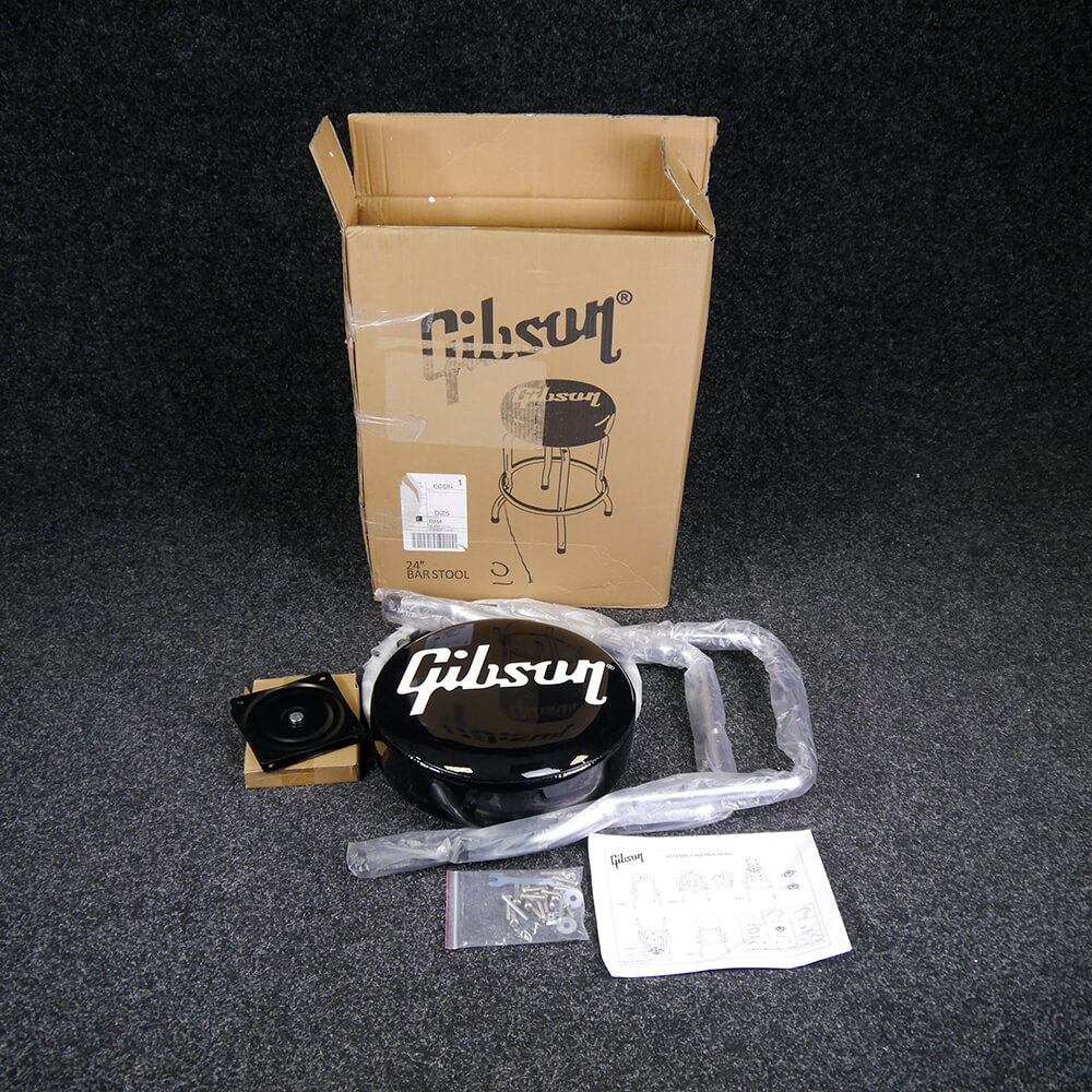 Gibson Logo 24 Vinyl Barstool W Box Ex Demo Rich Tone
