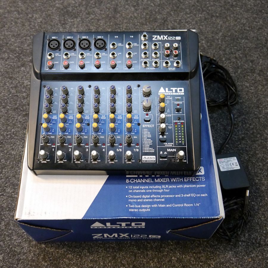 Alto ZMX122FX 8Channel Compact Mixer w/ Box 2nd Hand Rich Tone Music