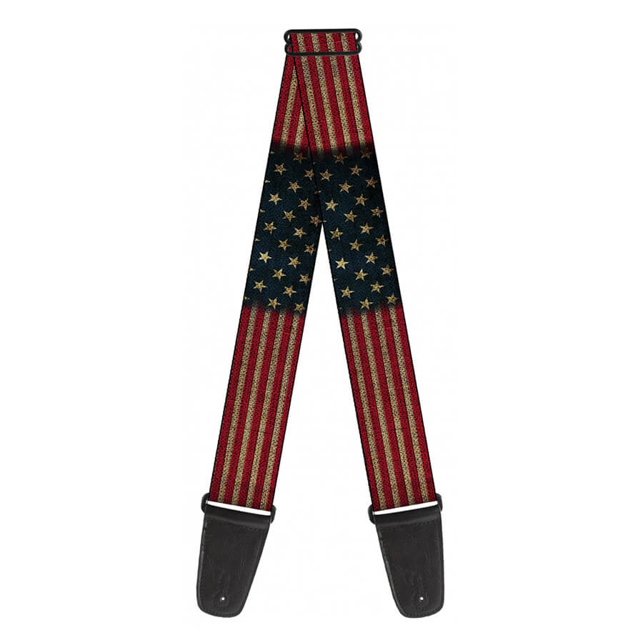 Buckle Down Vintage USA Flag Guitar Strap Rich Tone Music