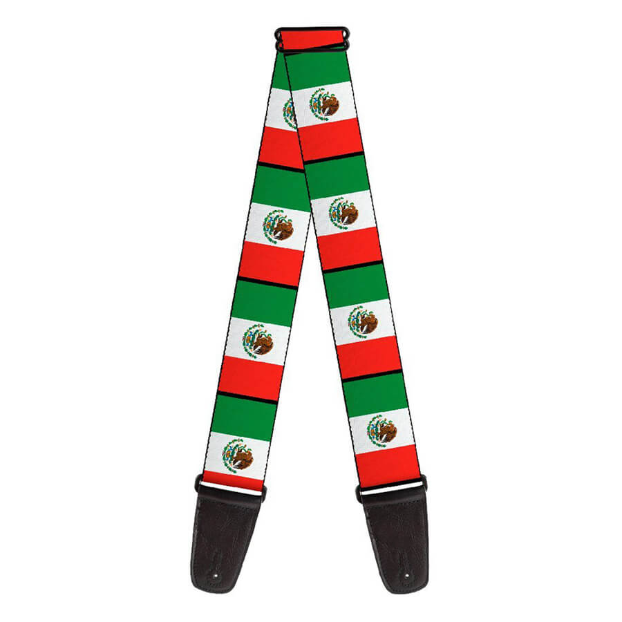 Buckle Down Mexico Flag Guitar Strap Rich Tone Music