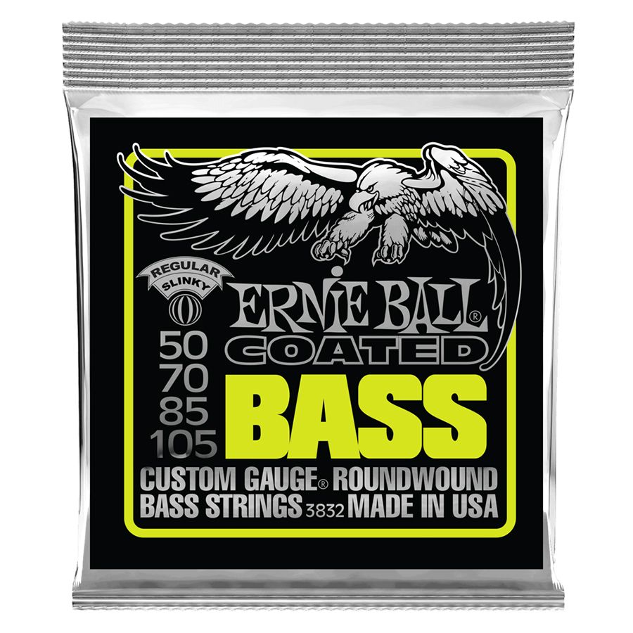 Ernie Ball 3832 Regular Slinky Coated Bass Strings 50105 Rich Tone