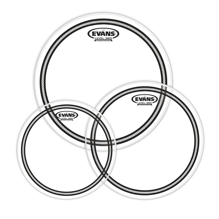 Evans EC2 Clear Drum Head Pack, Fusion 10 Inch, 12 Inch, 14 Inch