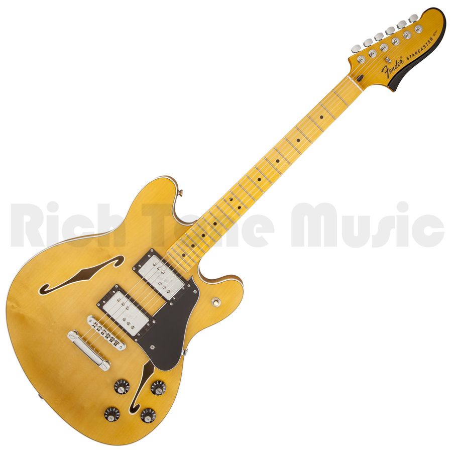Fender Modern Player Starcaster Electric Guitar Natural Rich Tone Music