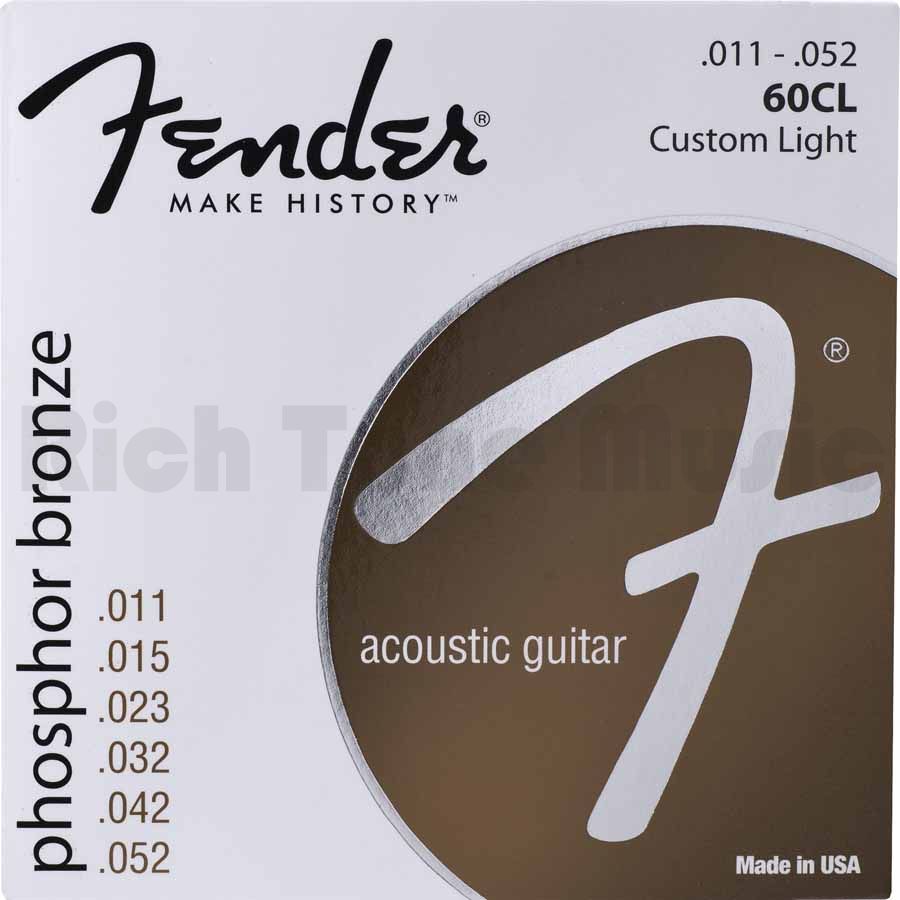 Fender Phosphor Bronze Acoustic Guitar Strings 60CL .011.052 Rich