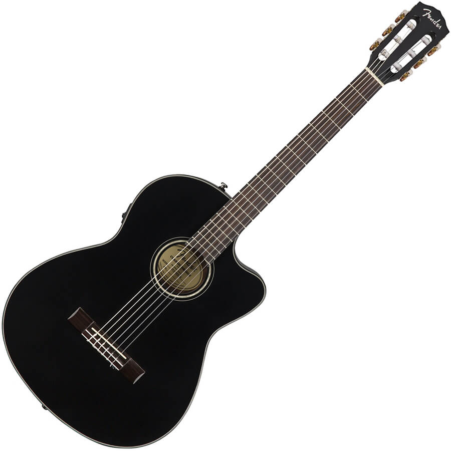 Fender CN-140SCE - Black - WC Classical Electro-Acoustic Guitar | Rich ...