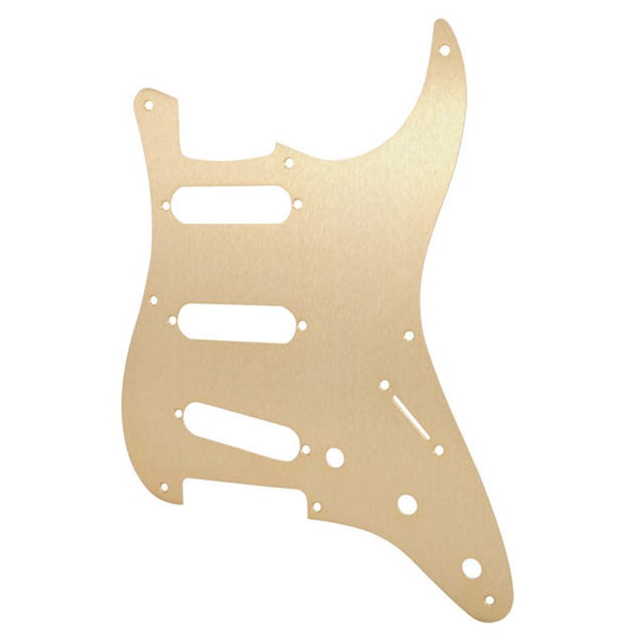 Fender Pickguard, 57 Strat, 8 Hole, 1Ply, Gold Anodized Rich Tone Music