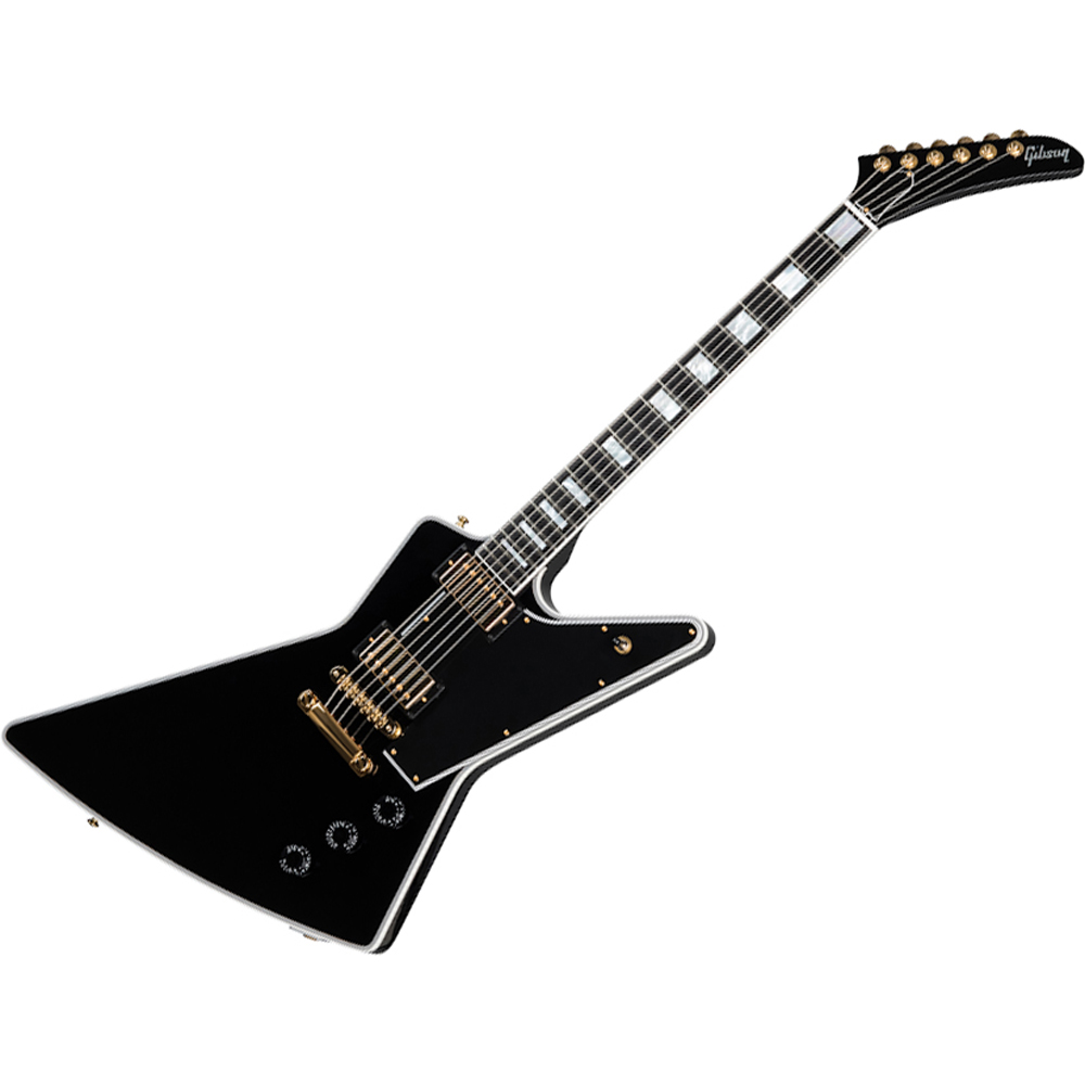 Gibson Explorer Custom, Gloss EB Ebony Rich Tone Music