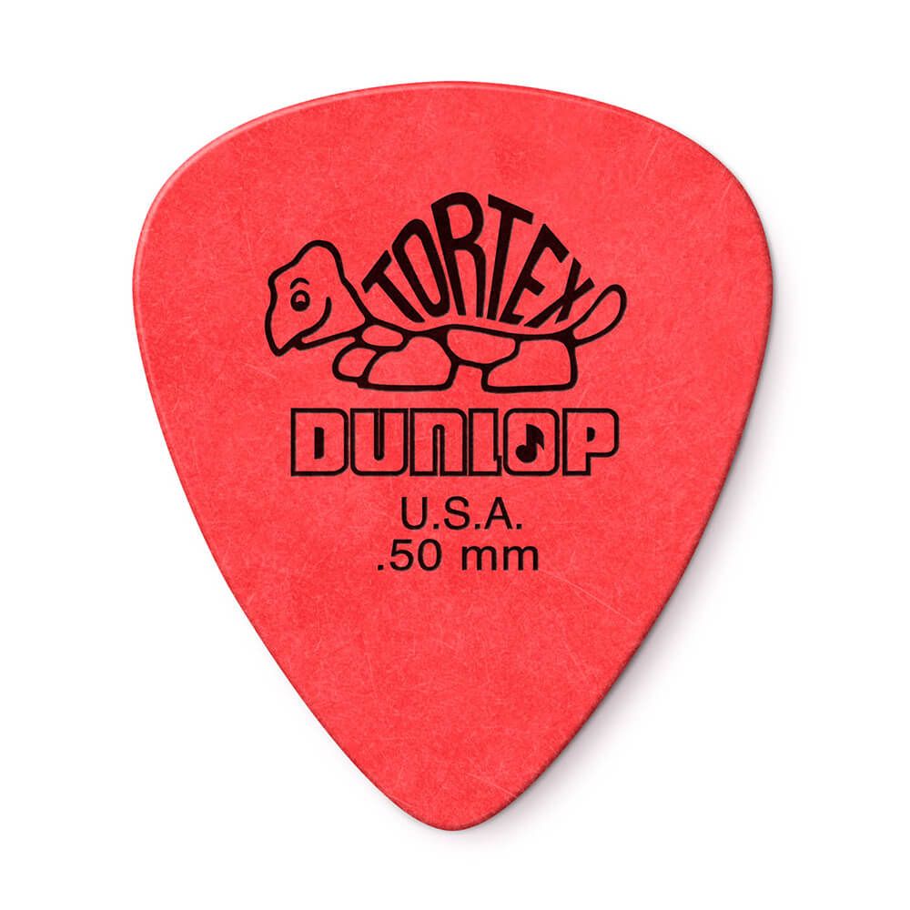Jim Dunlop 418P Tortex Standard Guitar Pick, .50mm, Red, 12 Pack Rich