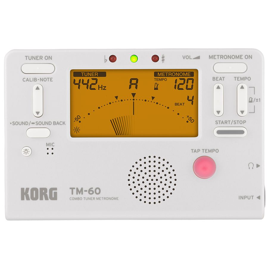 TM60 Combo Tuner Metronome White Rich Tone Music