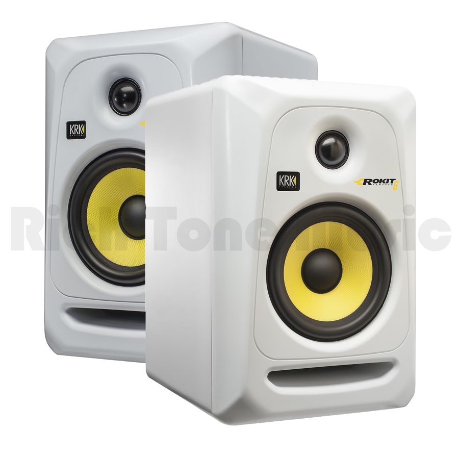 KRK Rokit RP6 G3 Powered Studio Monitor White Pair Rich Tone Music