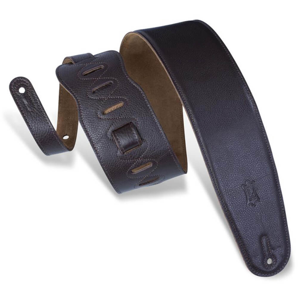 Levys 3.5 Inch Garment Leather Padded Guitar Strap with Suede Back