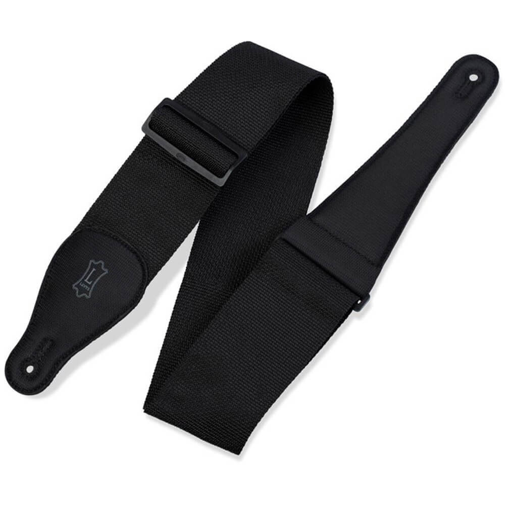 Levys 3 Inch Poly Guitar Strap with Poly Ends - Black | Rich Tone Music