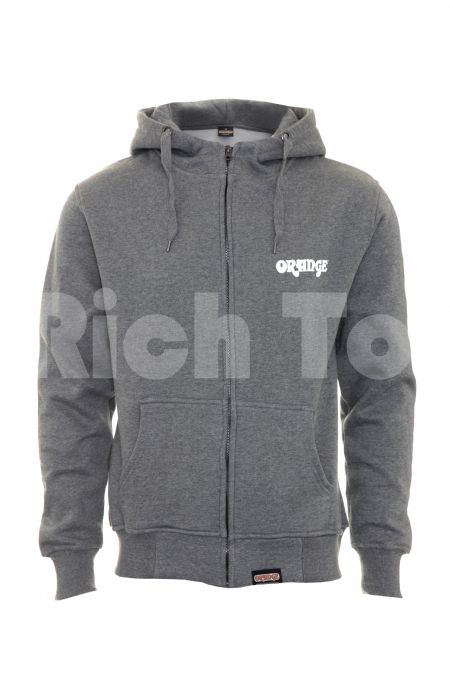 Orange Grey Hoodie with Crest and Logo - XXL | Rich Tone Music