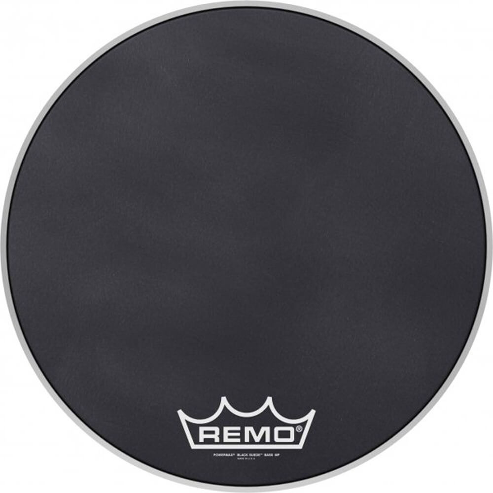 Remo PM1820MP Powermax Black Suede Crimplock Bass Drum Head, 20