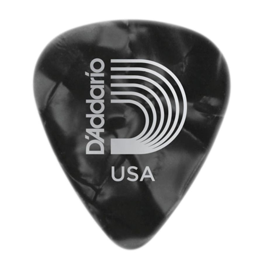 D'Addario Black Pearl Celluloid Guitar Picks, 100 pack, Heavy Rich