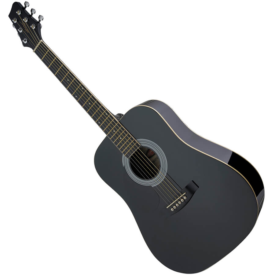 Stagg SW201LHBK Acoustic Dreadnought Guitar Rich Tone Music