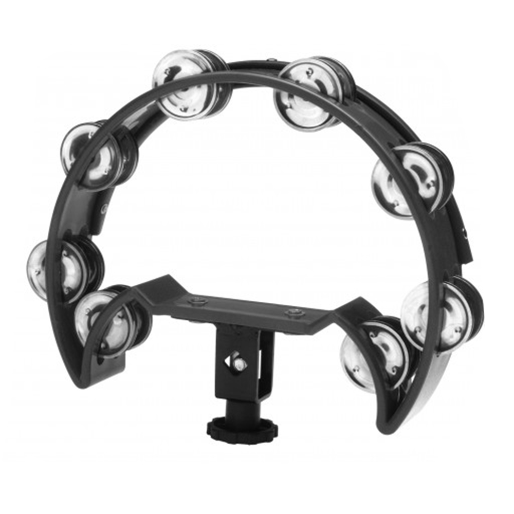 Stagg TABD BK Half Moon Shaped HiHat Tambourine, 16 Jingles, Black