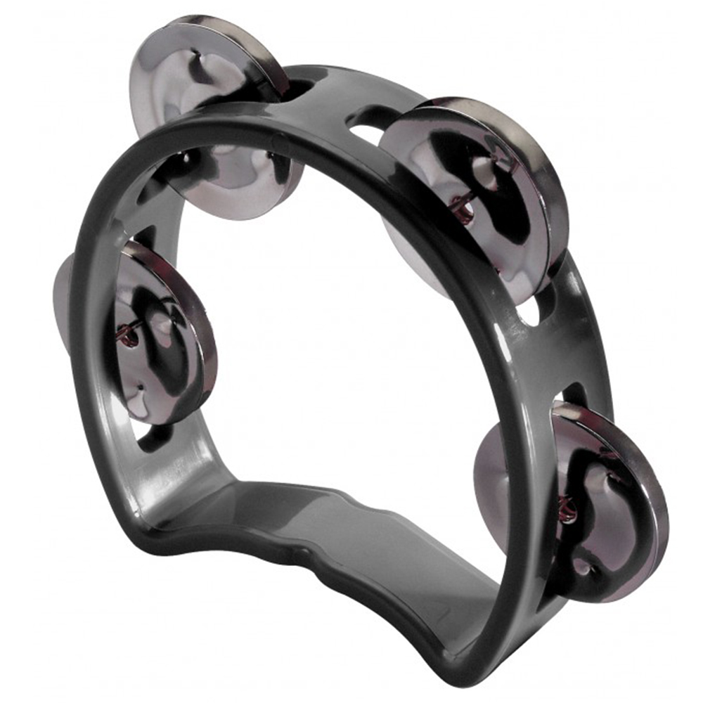 Stagg TABMINI/BK Cutaway Plastic Mini Tambourine, 4 Jingles Black