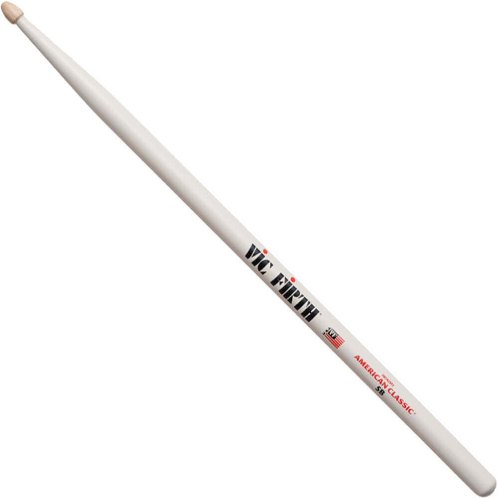 Vic Firth American Classic 5B Wood Tip White Drum Sticks Rich Tone Music