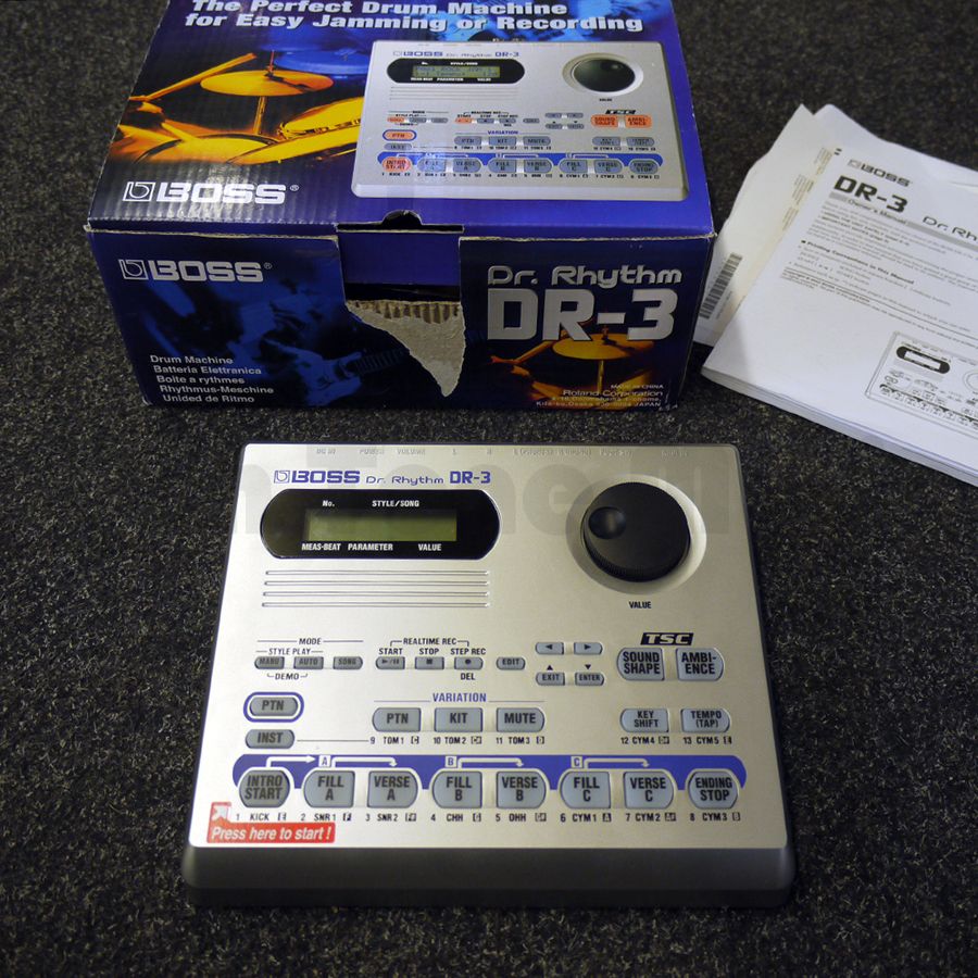 Boss DR3 Dr. Rhythm Drum Machine w/ Box 2nd Hand Rich Tone Music