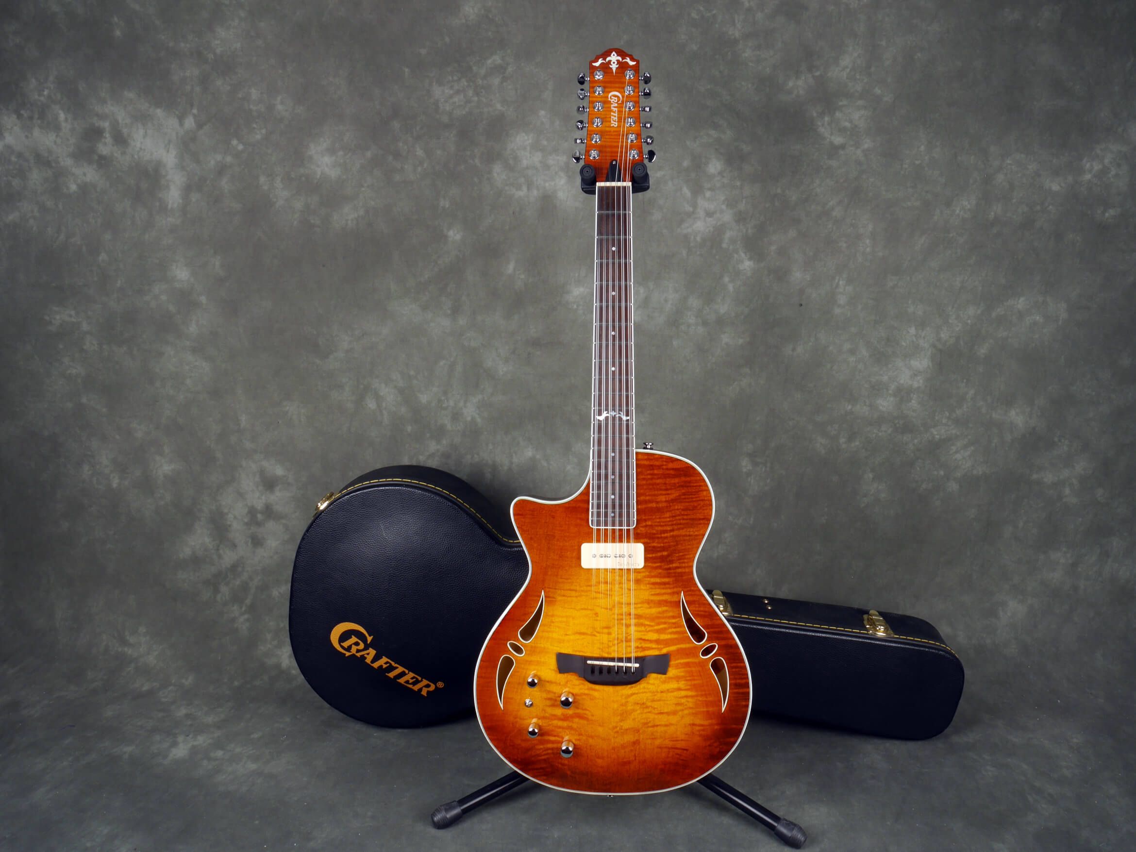 Crafter SAT12L TMVS 12String Guitar Left Handed Sunburst w/Case