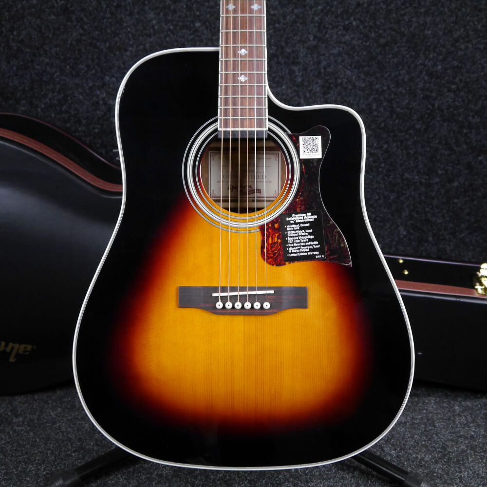 Epiphone DR500 Acoustic Guitar Sunburst w/Hard Case 2nd Hand Rich