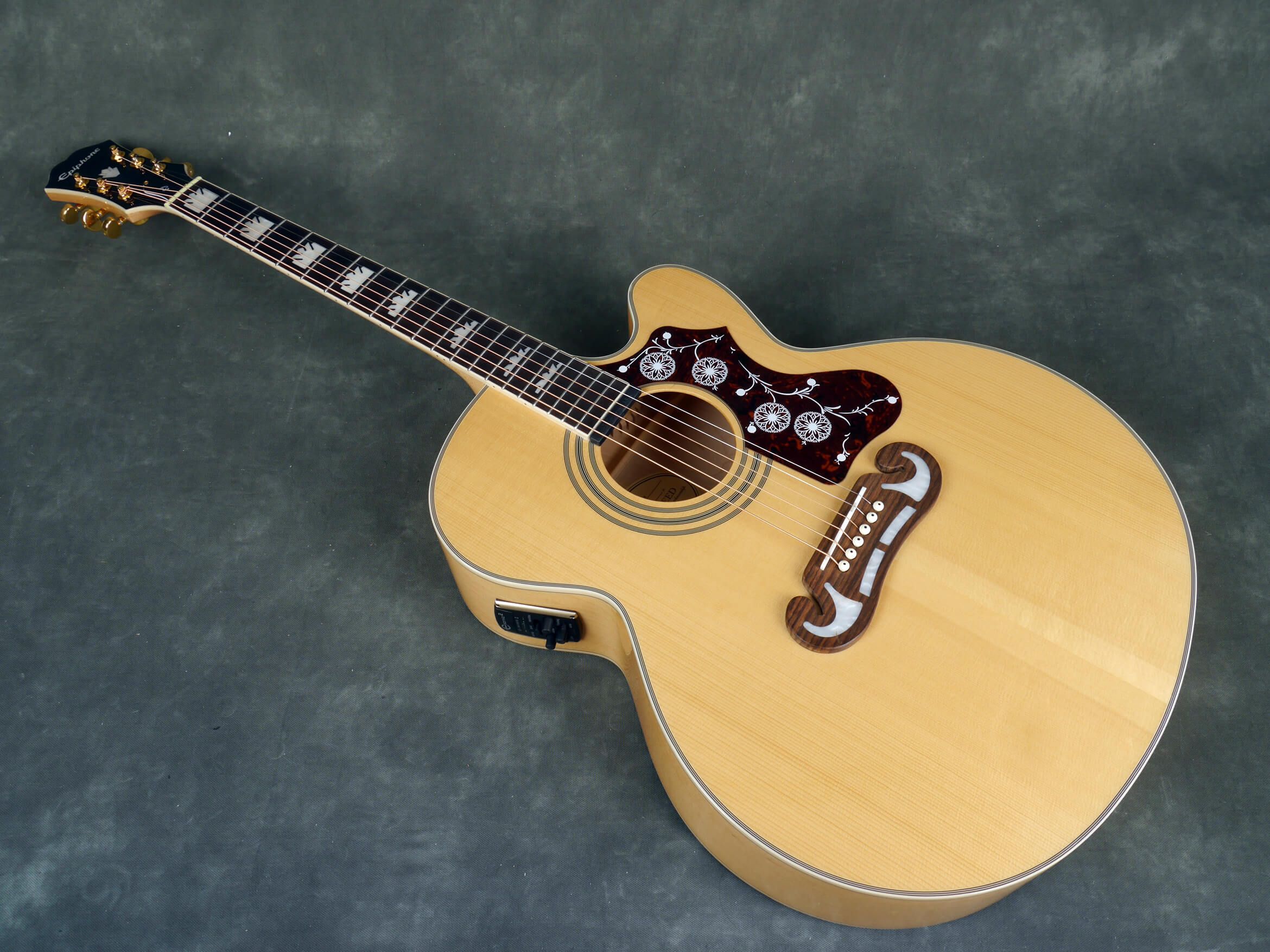 Epiphone EJ200CE ElectroAcoustic Guitar Natural 2nd Hand Rich