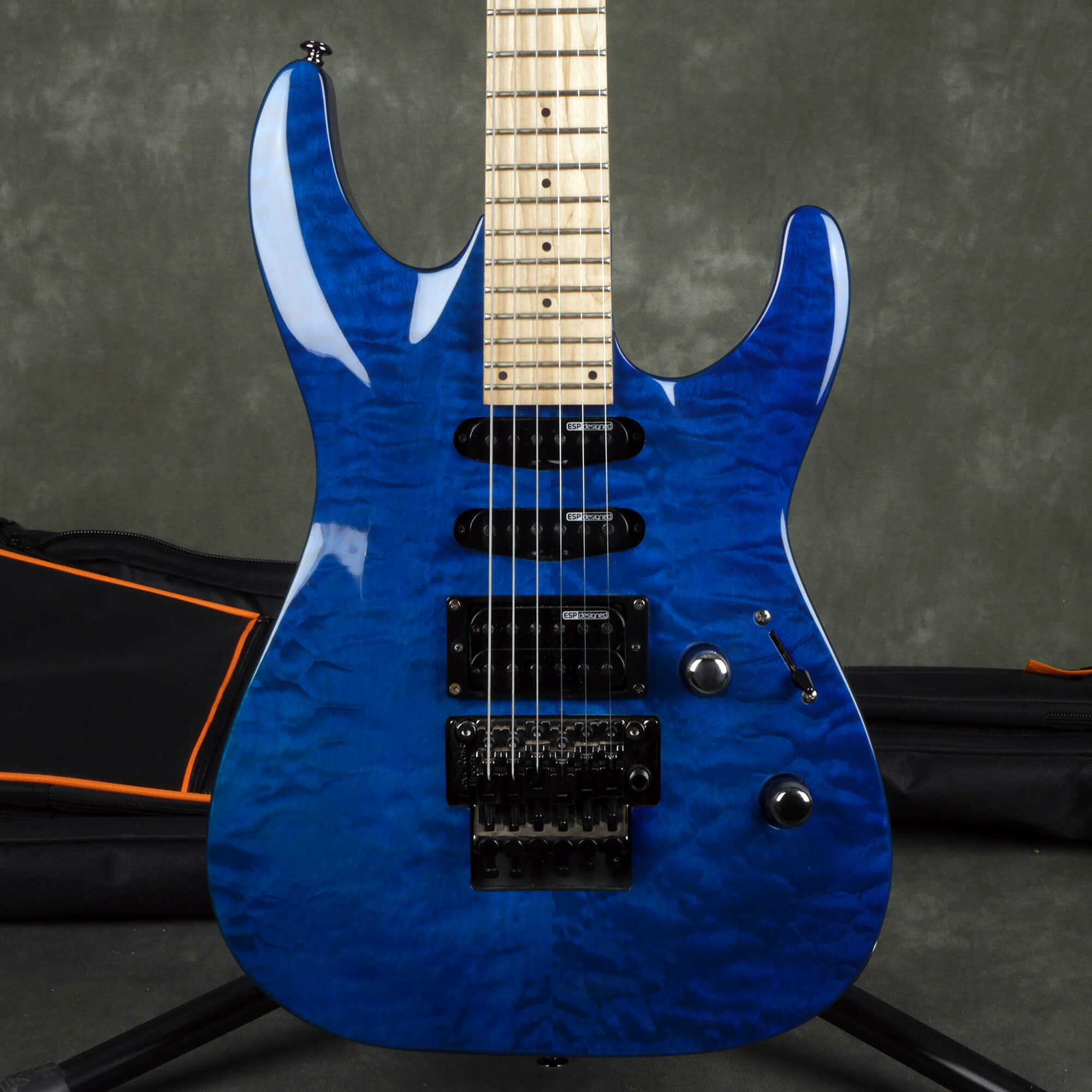 ESP LTD MH-103QM Guitar - Transparent Blue w/Gig Bag - 2nd Hand | Rich ...