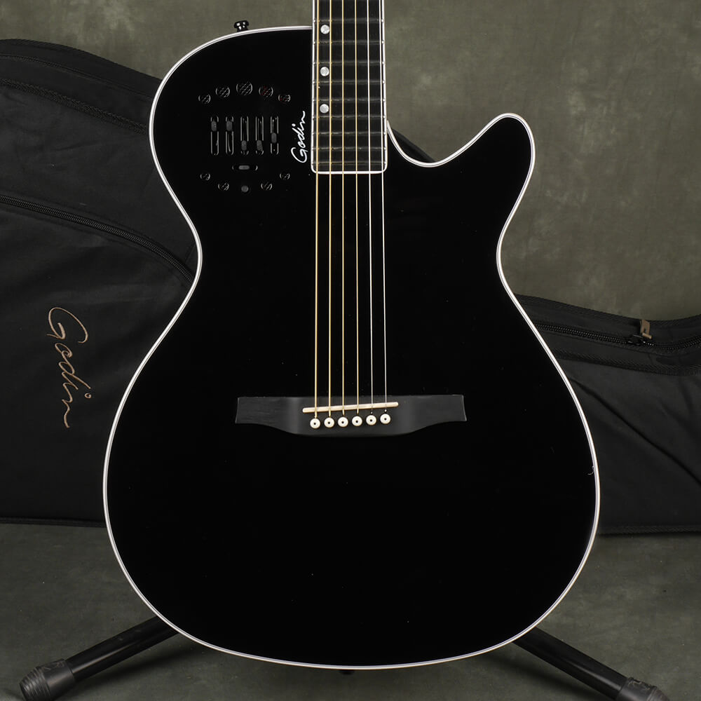Godin Multiac Steel Doyle Dykes Signature Guitar Black W Hard Case 2nd Hand Rich Tone Music