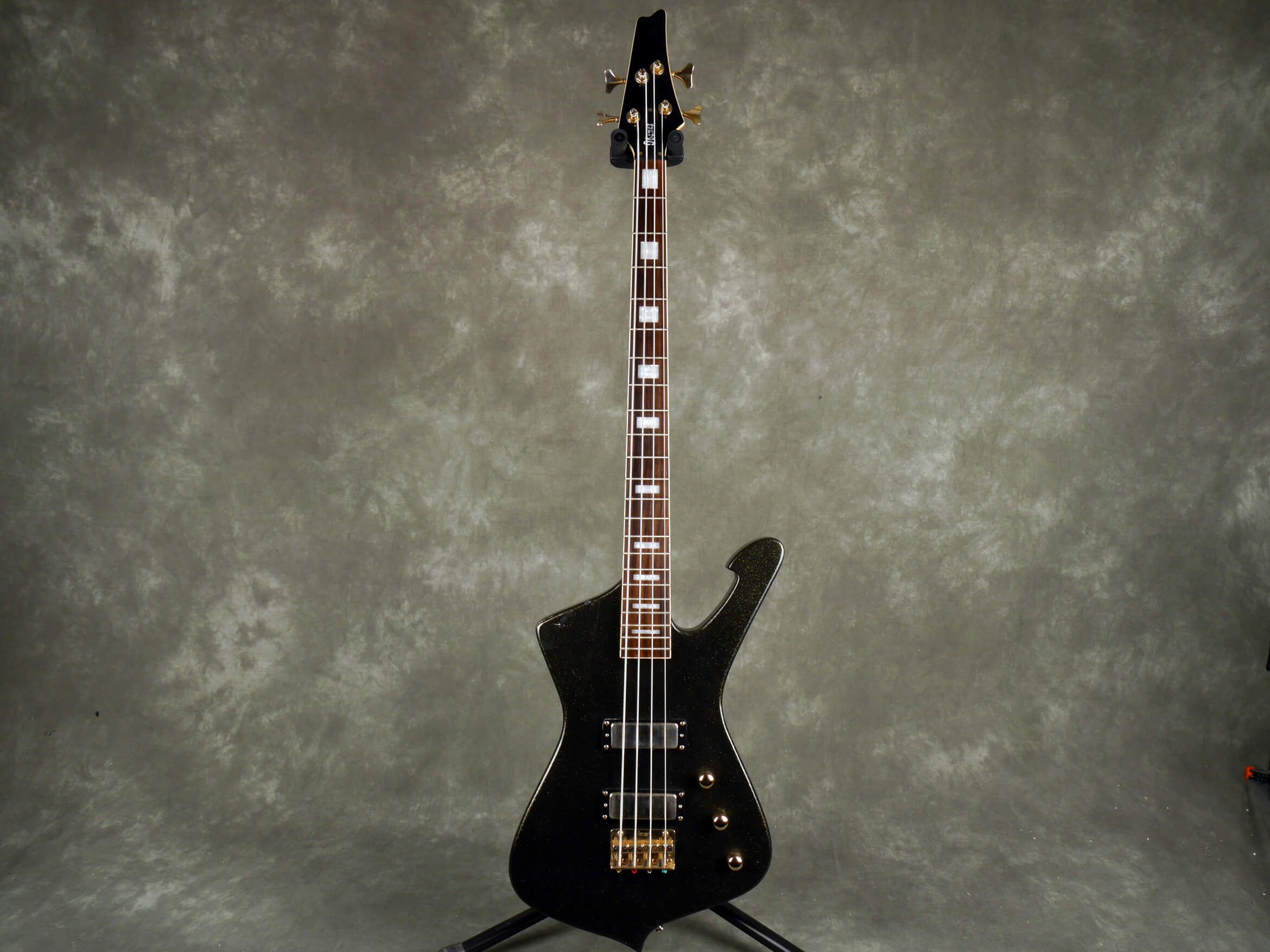 Ibanez Iceman Bass - Black/Gold Flake - 2nd Hand | Rich Tone Music