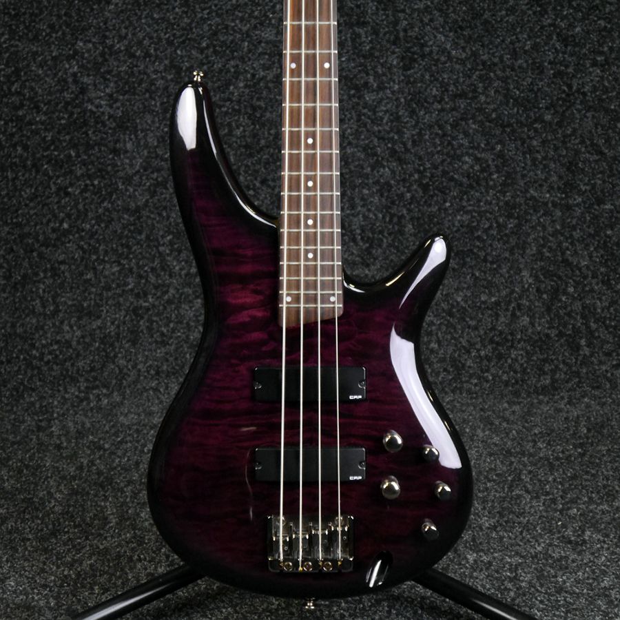 Ibanez Sr400qm Electric Bass Guitar Purple 2nd Hand Rich Tone Music