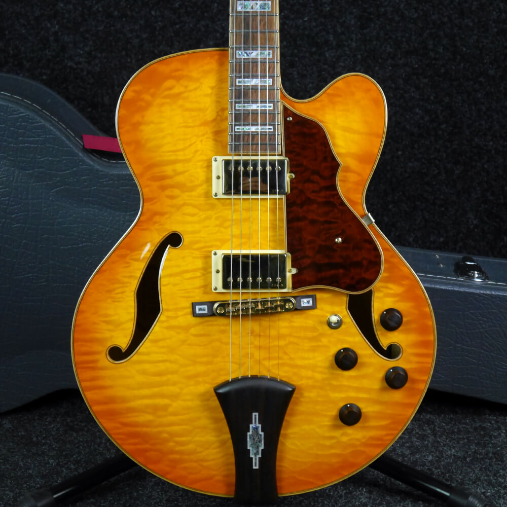 Ibanez AF125 Semihollow Guitar Amber w/Hard Case 2nd Hand Rich