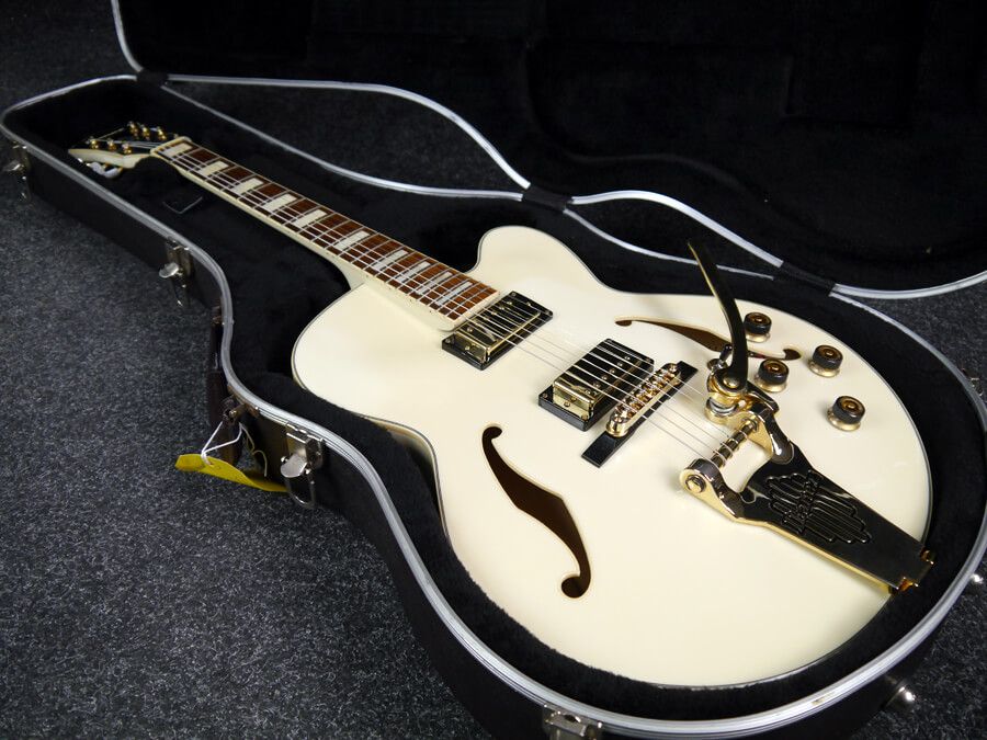 Ibanez AF75TDG Hollow Body Electric Guitar White w/Hard Case 2nd