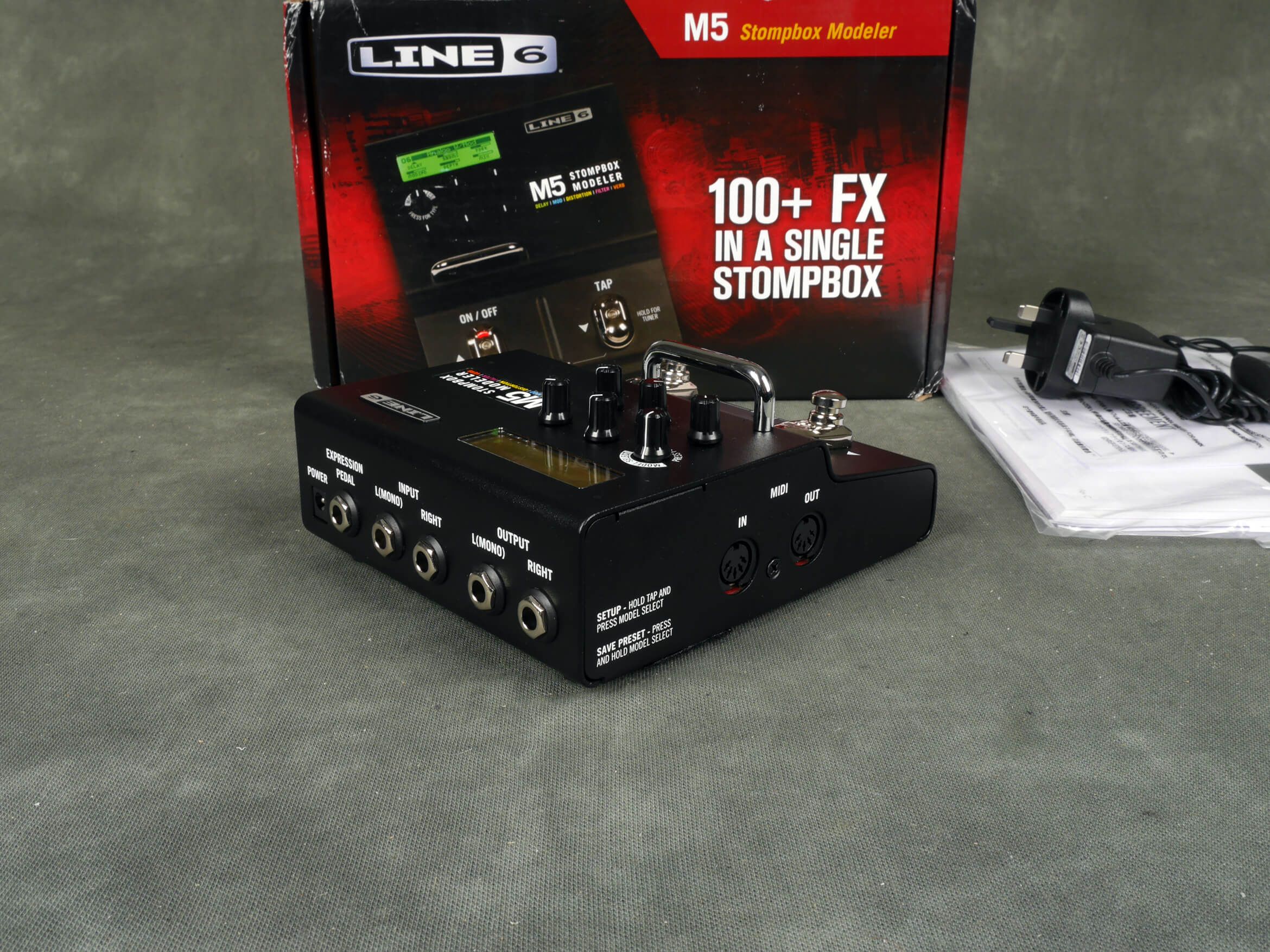 Line 6 M5 Stompbox Modeler Multi Effects FX Pedal w/Box & PSU - 2nd