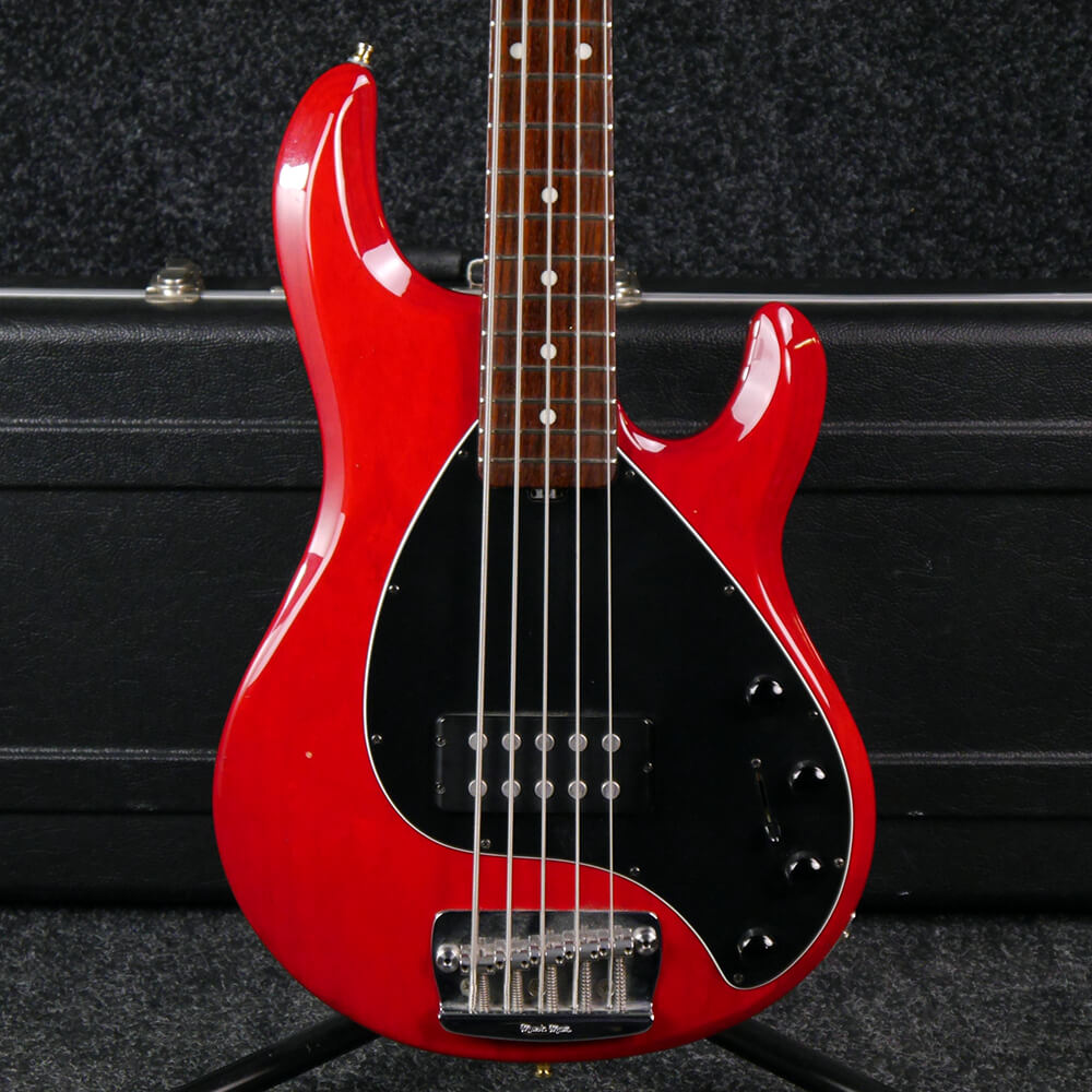 Ernie Ball Musicman Stingray 5 String Bass Red w/Case 2nd Hand