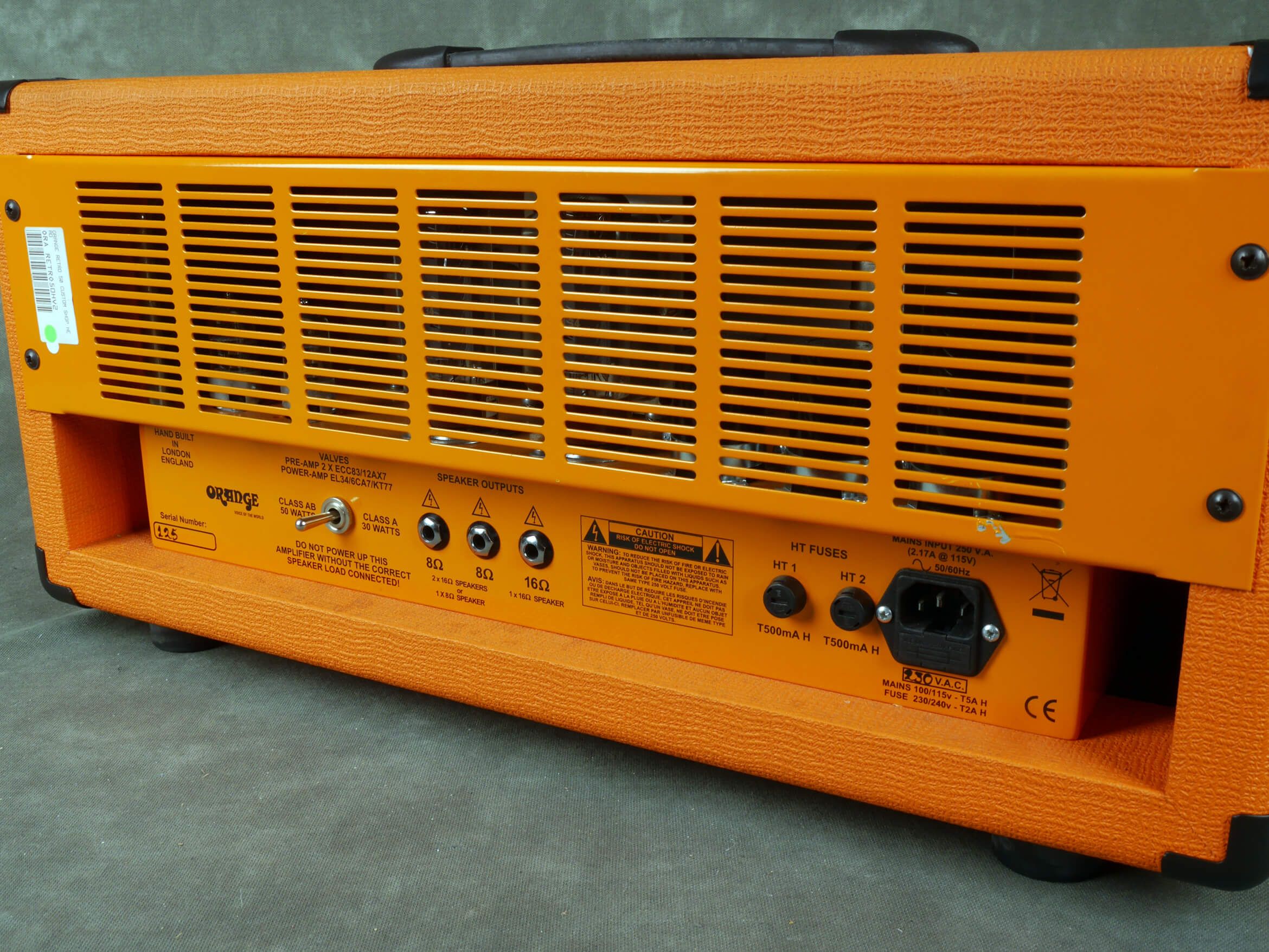 Orange Retro 50 Custom Shop Amplifier Head 2nd Hand **COLLECTION ONLY