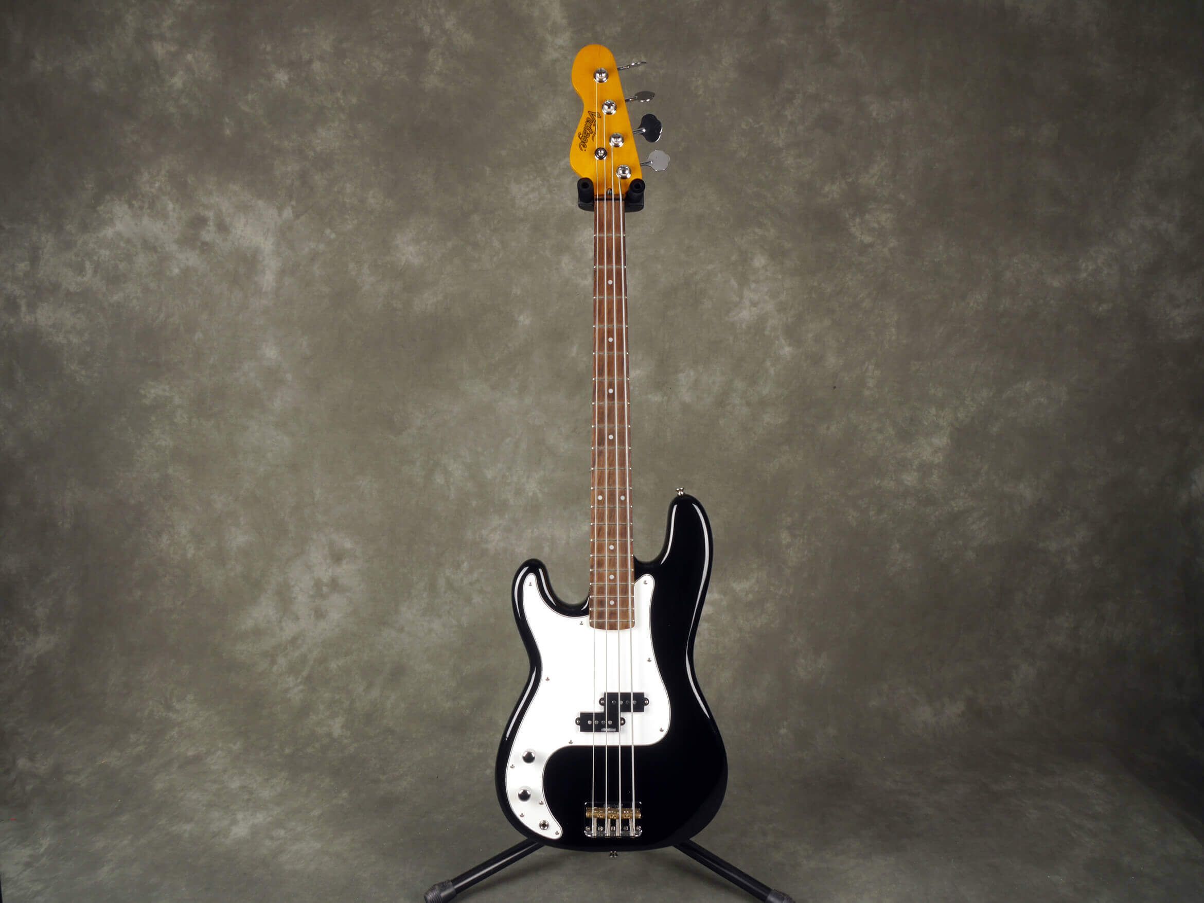 Vintage V4 Bass Guitar Left Handed Black 2nd Hand Rich Tone Music