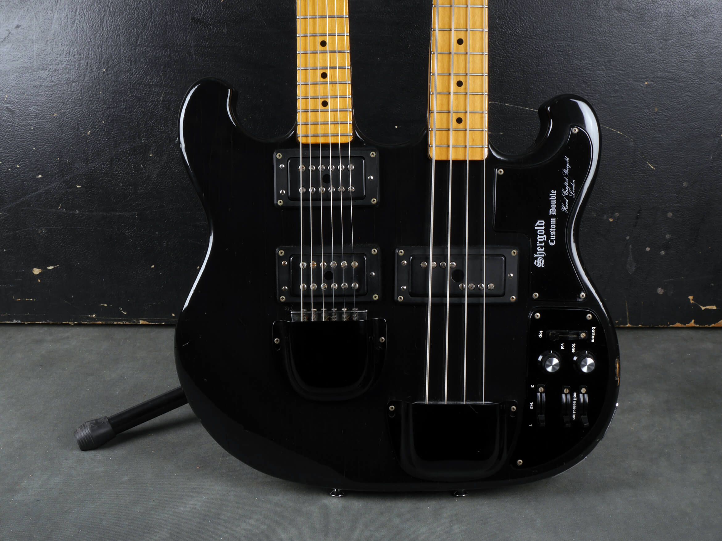 Shergold Double Neck 6String & 4String Bass Black w/Hard Case 2nd
