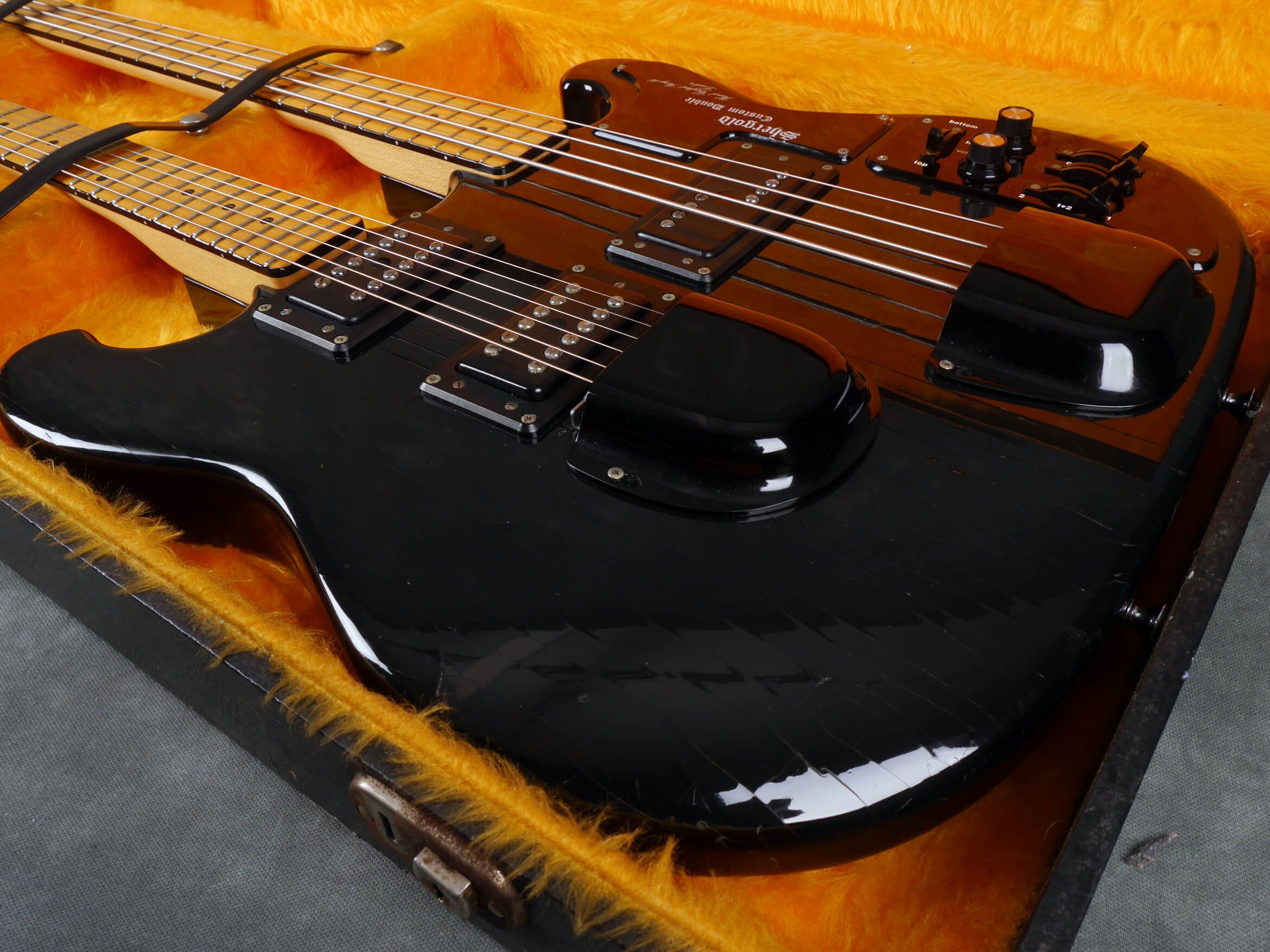 Shergold Double Neck 6String & 4String Bass Black w/Hard Case 2nd