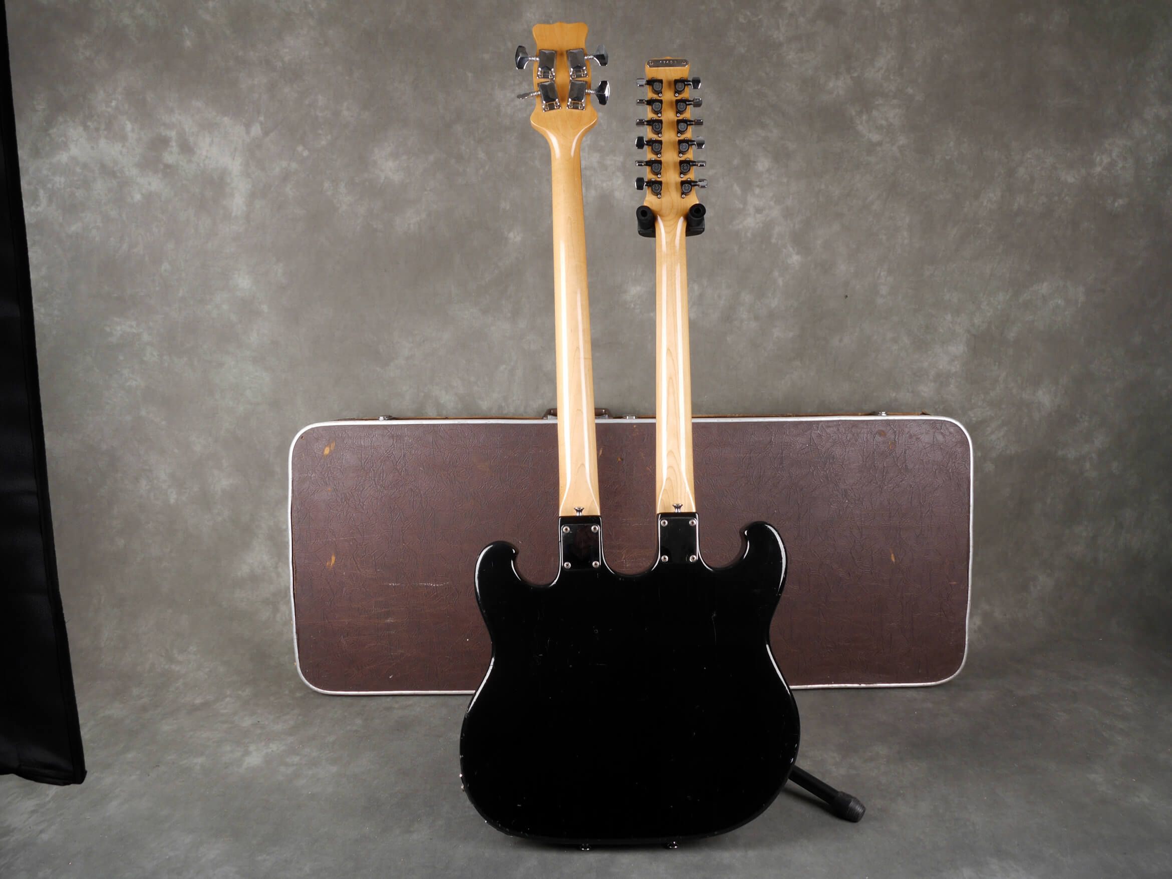 Shergold Custom Double Neck 12String & 4String Bass Black w/Case