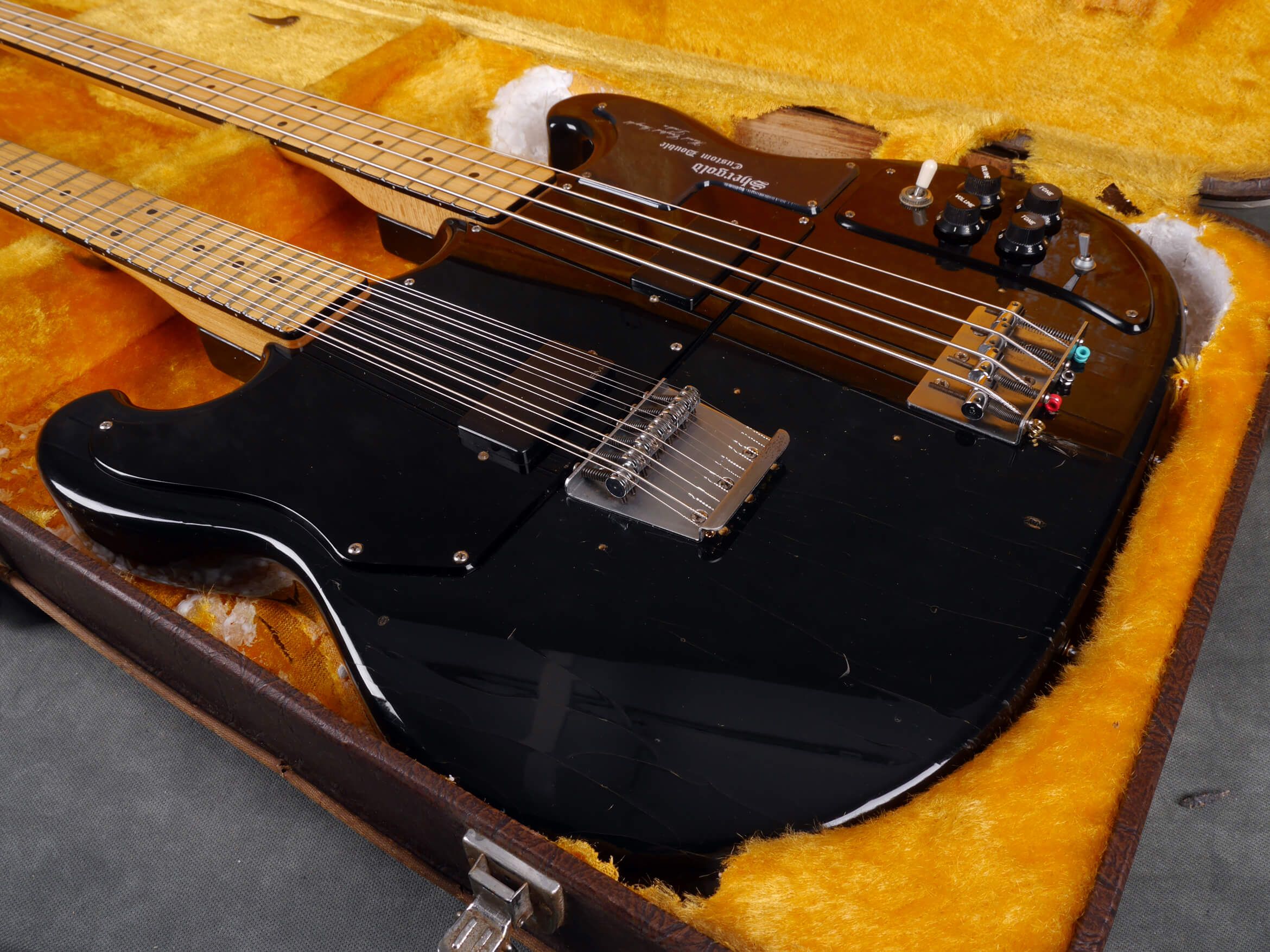 Shergold Custom Double Neck 12String & 4String Bass Black w/Case