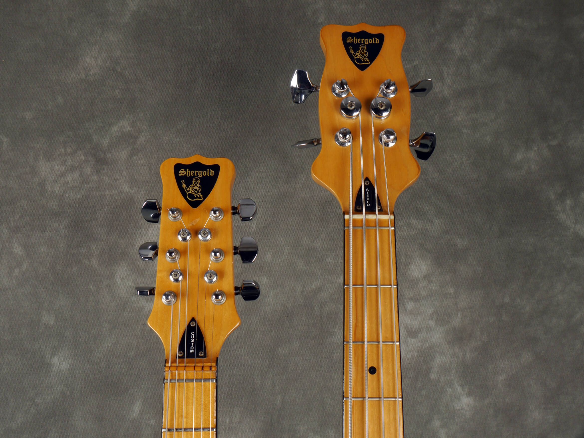Shergold Double Neck 6 and 4 String Black w/Hard Case 2nd Hand