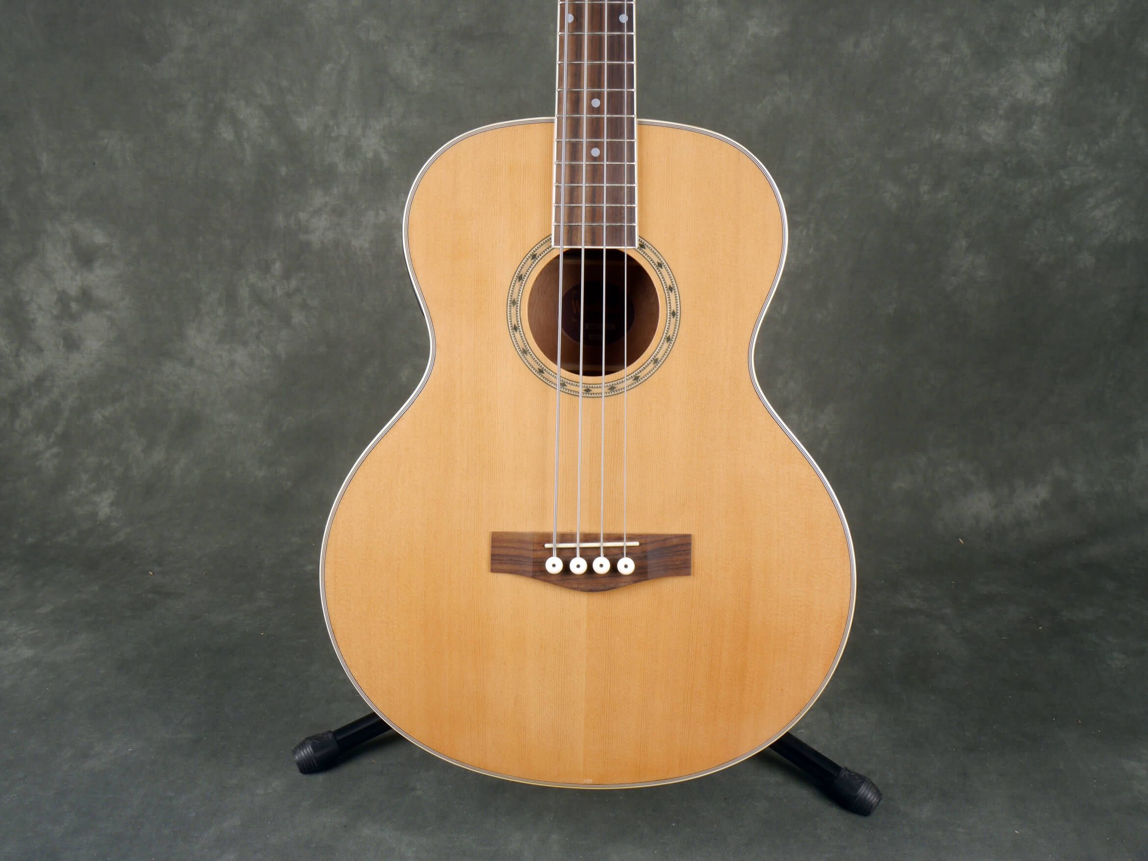 Short Scale Acoustic Bass Guitar - Woodstock Whbasseq Short Scale Electro Acoustic Bass Guitar 2nd Hand Rich Tone Music