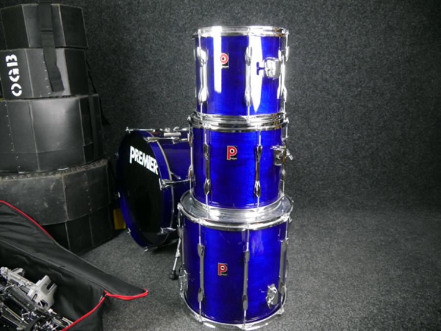 Premier 4 Piece Drum Kit Blue w/Case 2nd Hand **COLLECTION ONLY