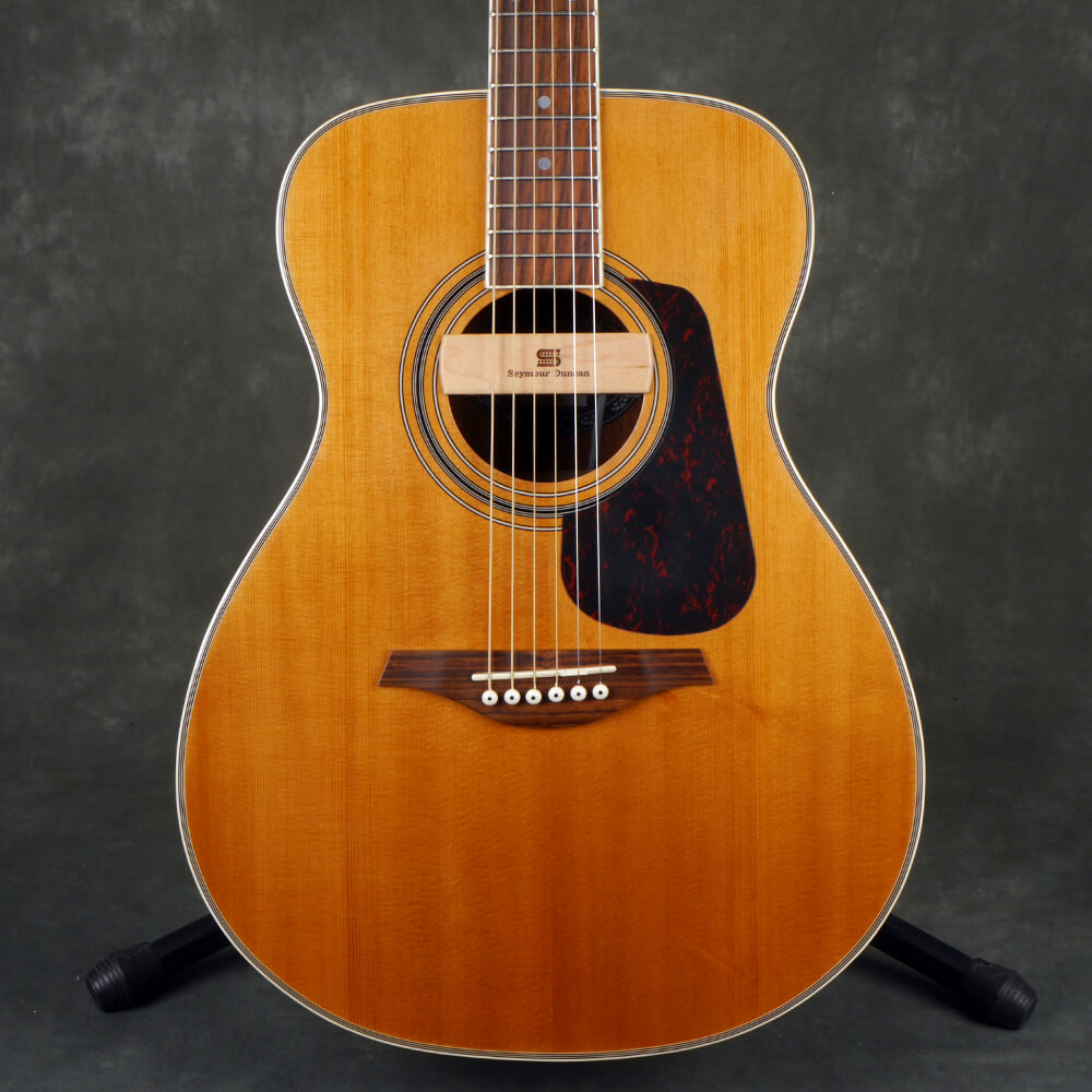 Vintage V300 Folk Acoustic Guitar with Seymour Duncan Woody Natural