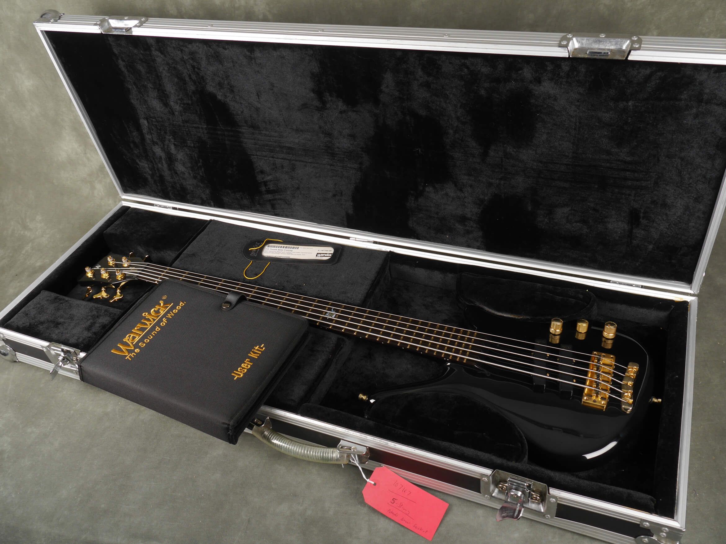 Warwick Custom Shop Thumb 5String Bass Black w/Flight Case 2nd