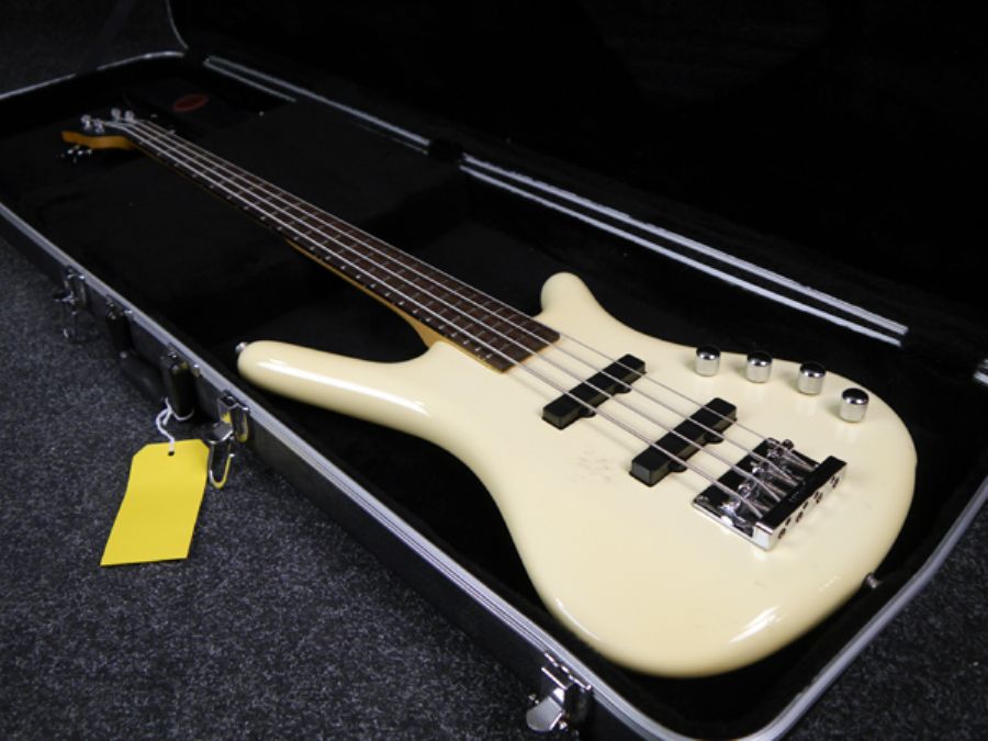 Warwick Corvette Rockbass + MEC Pickups White w/Hard Case 2nd Hand