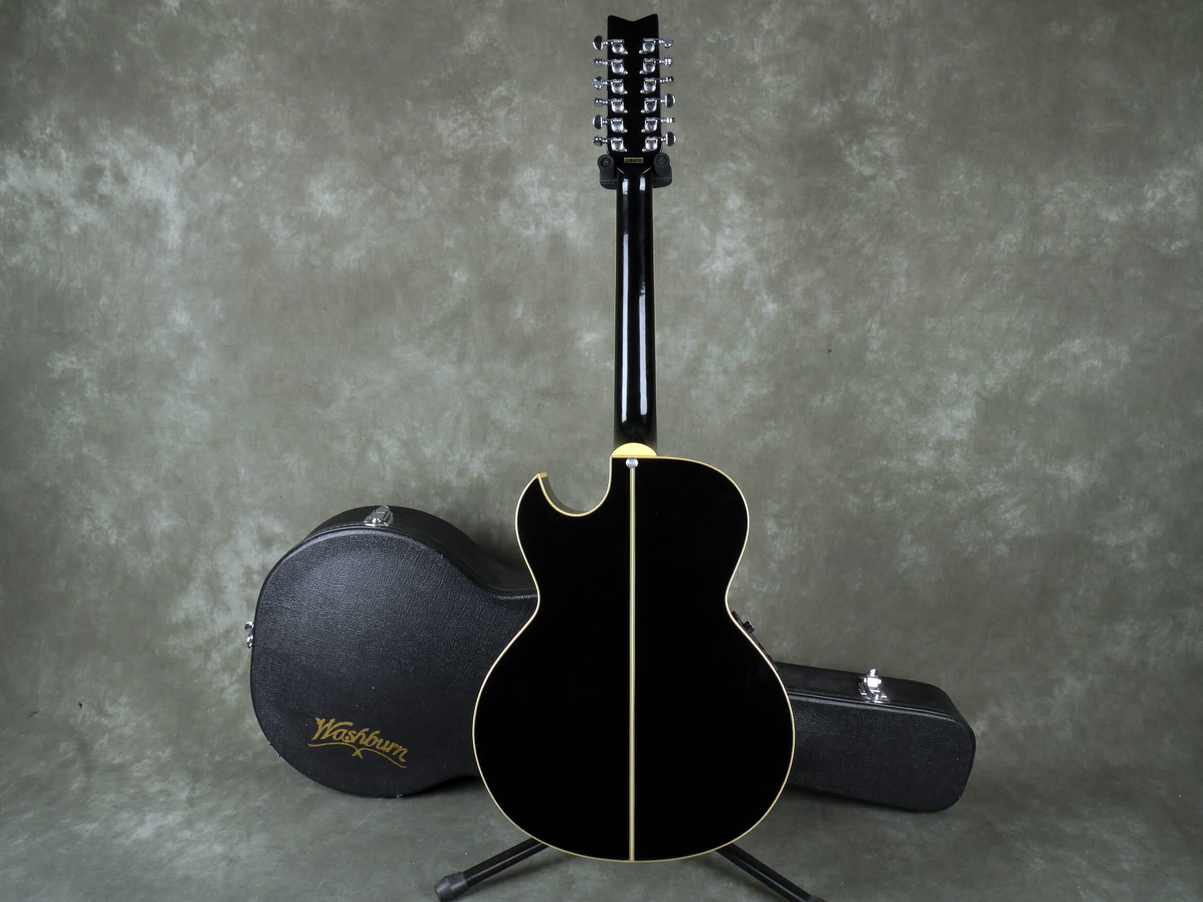 Washburn MIK EA20 12 String ElectroAcoustic Guitar Black w/Case