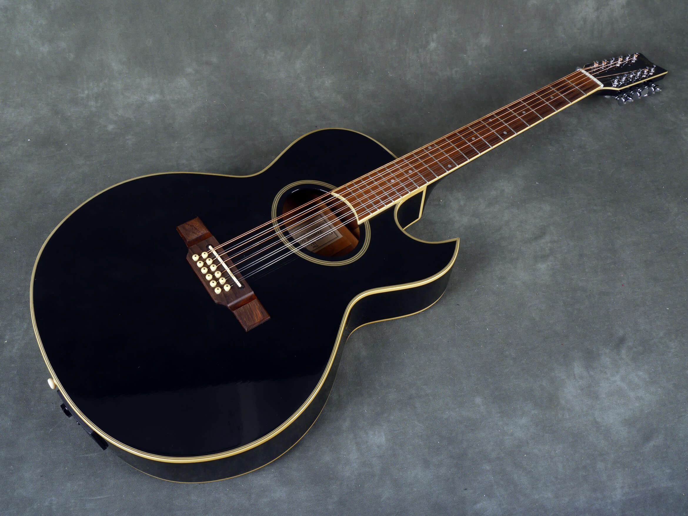 Washburn Mik Ea20 12 String Electro Acoustic Guitar Black Wcase 2nd Hand Rich Tone Music 