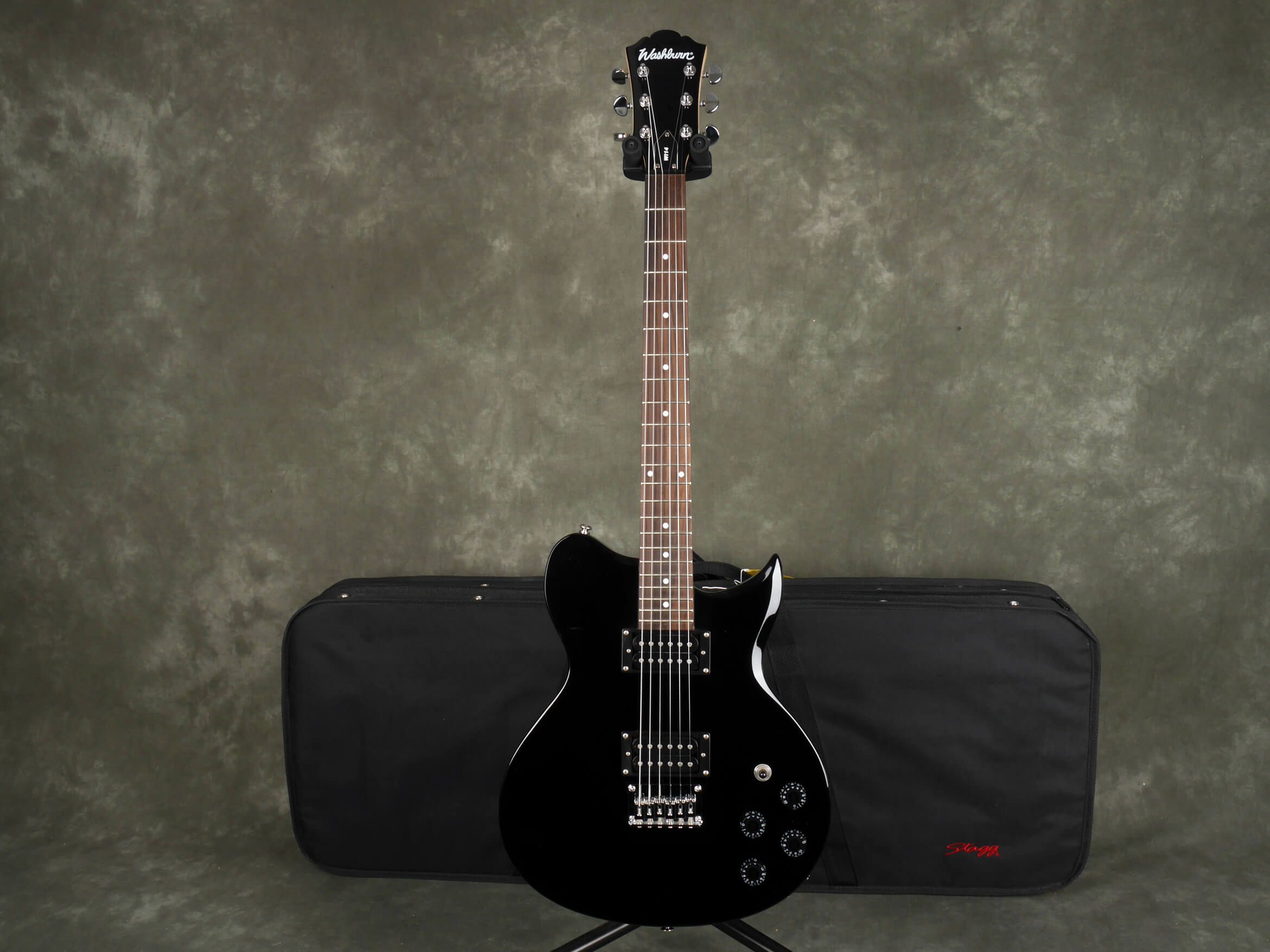 Washburn WI14 Electric Guitar Black w/Soft Case 2nd Hand Rich